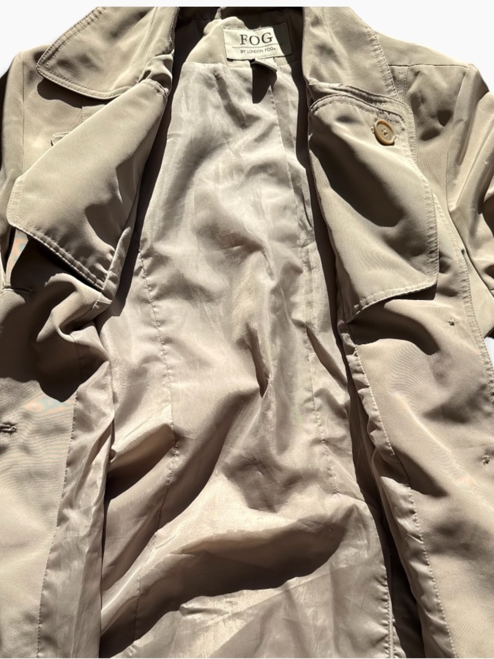 London Fog Women's Long Beige Trench Coated - Picture 6 of 9